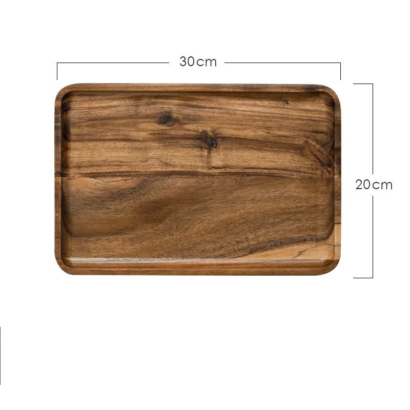 Wooden breakfast and fruit plate by WoodyKitchenware, solid wood serving display for breakfast or fruit presentation.