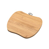 WoodyKitchenware bamboo cutting board with classification zones, ideal for organized food prep in the kitchen.