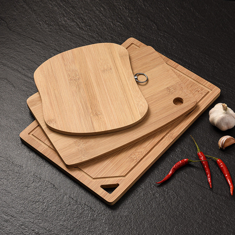 WoodyKitchenware bamboo cutting board with classification sections, designed for smart kitchen organization, 20x19cm.