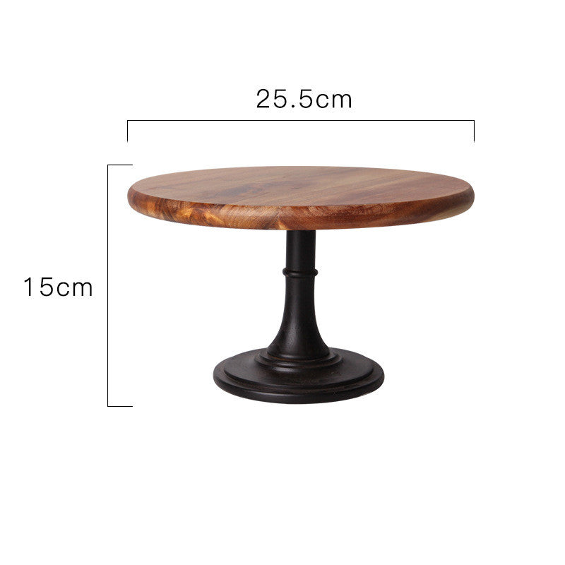Wooden cake stand by WoodyKitchenware, 21cm solid acacia pedestal cake stand with a natural wood finish for serving desserts.