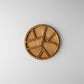 Irregular dividing wood serving tray by WoodyKitchenware, perfect for dim sum, fruit, or decorative display, with unbreakable circles.