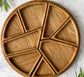 Wooden irregular dividing tray from WoodyKitchenware, perfect for serving dim sum or fruit with unbreakable circular sections.