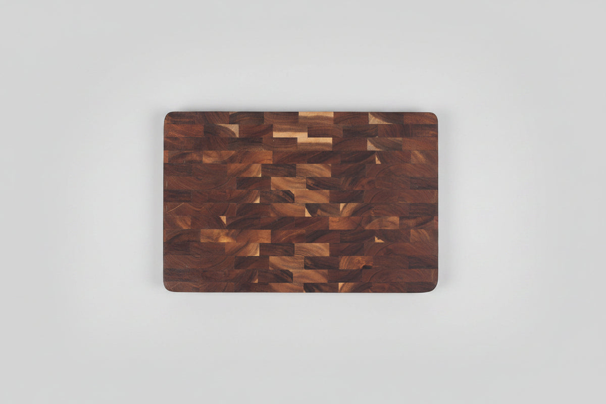 Wooden acacia chopping board by WoodyKitchenware, 28x28x2.8 inches, showcasing smooth polished surface and sturdy construction.