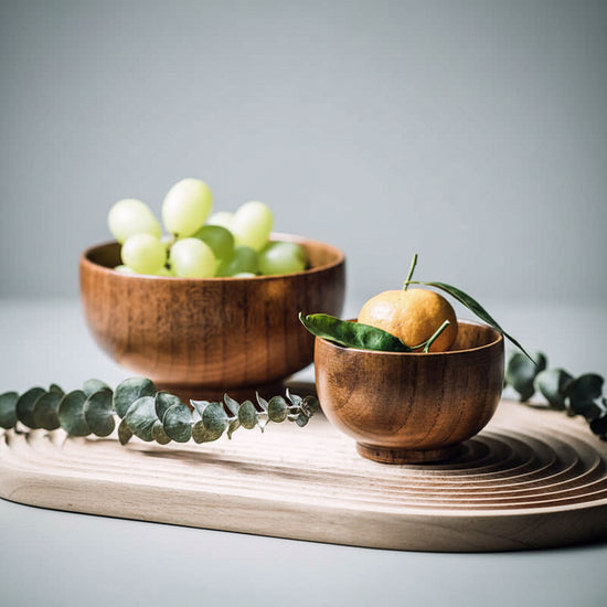 Wooden bowl made from wild jujube timber, handcrafted by WoodyKitchenware, showing the smooth, natural wood grain and rounded shape.