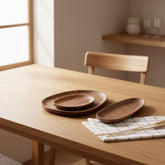 Rustic acacia wood irregular tray by WoodyKitchenware, handcrafted cake and dinner plate with natural brown finish.