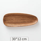 Rustic acacia wood irregular tray by WoodyKitchenware, handcrafted cake and dinner plate for home or hotel use.