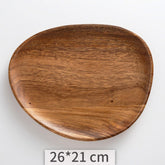 Rustic acacia wood irregular tray by WoodyKitchenware, handcrafted cake and dinner plate for home and hotel use.