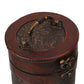 Vintage wooden wine box by WoodyKitchenware, solid timber cylinder storage for wine, crafted by WoodyKitchenware.
