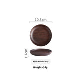 Black Walnut round dish by WoodyKitchenware, 4-inch elegant serving bowl for dried fruits and desserts with natural wood grain.
