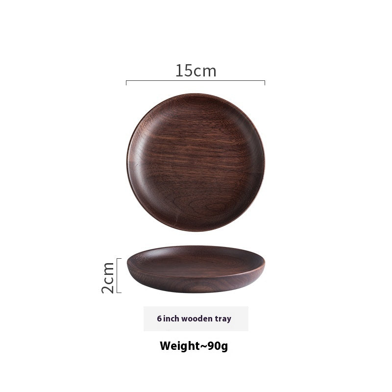 Black Walnut Round Dish by WoodyKitchenware, elegant serving bowl for dried fruits and desserts, made from black walnut wood.
