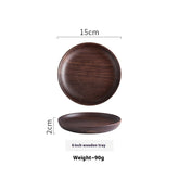 Black Walnut Round Dish by WoodyKitchenware, elegant serving bowl for dried fruits and desserts, made from black walnut wood.