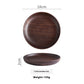 Black Walnut Round Dish by WoodyKitchenware, elegant serving plate for dried fruits and desserts, showcasing natural wood grain.