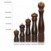 Wooden pepper grinder and spice bottle by WoodyKitchenware, featuring a manual ceramic mill and compact wooden design.