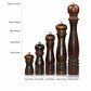 Wooden pepper grinder and spice bottle by WoodyKitchenware, featuring a manual ceramic mill and compact wooden design.