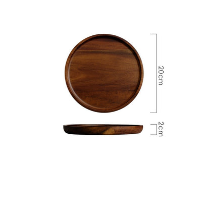 Elegant round wooden Japanese storage cake tray by WoodyKitchenware, showcasing a smooth circular design for serving or display.