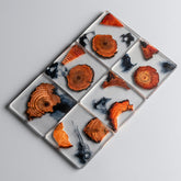 Round resin pine coaster by WoodyKitchenware, heat-resistant teacup mat for protecting surfaces in a stylish kitchen setting.
