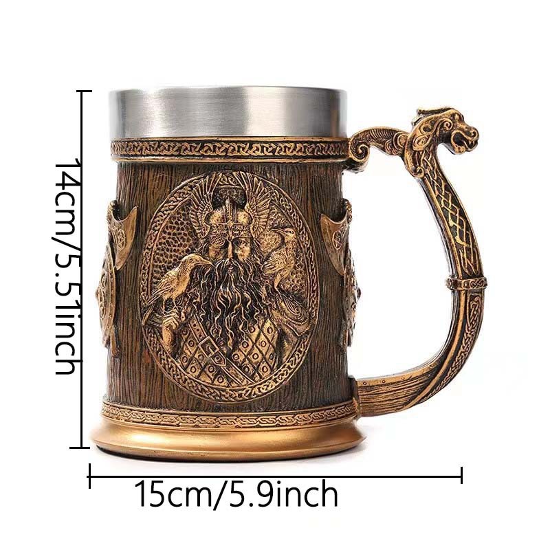 Stainless steel mug by WoodyKitchenware, 600ml All-Father&