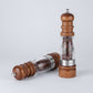 Wooden salt and pepper grinder set by WoodyKitchenware, featuring solid timber mills with a natural finish.