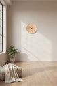 Stylish wooden wall clock by WoodyKitchenware featuring a creative design and whisper-quiet operation for elegant home decor.