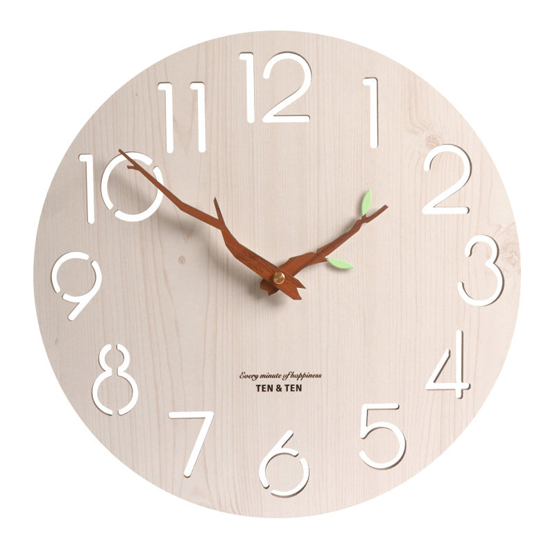 Elegant wooden wall clock by WoodyKitchenware with creative design and whisper-quiet mechanism, perfect for stylish home decor.