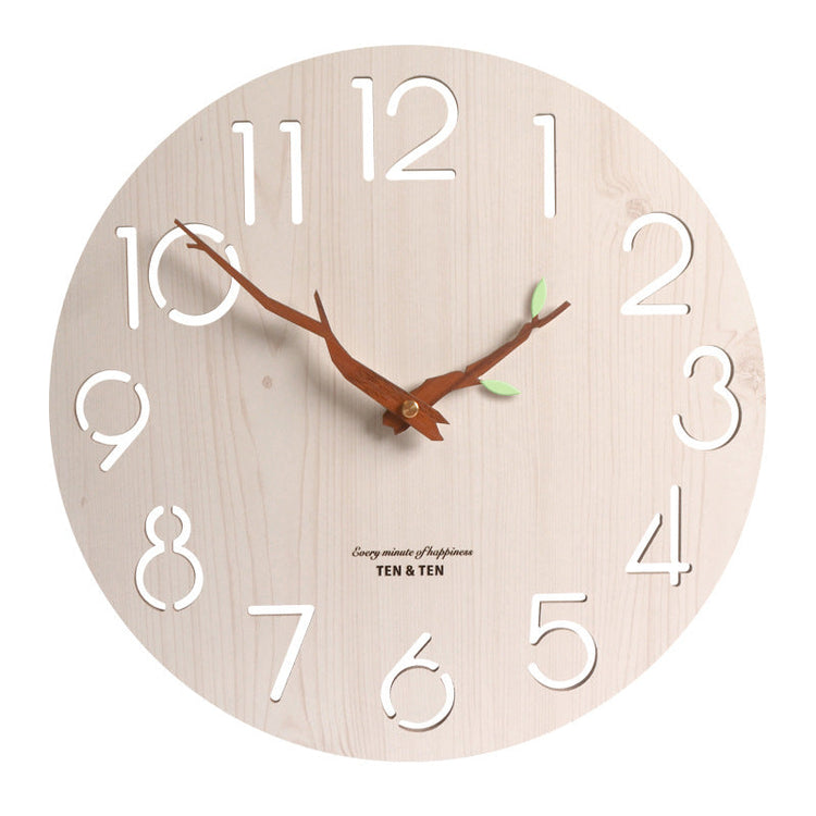 Elegant wooden wall clock by WoodyKitchenware with creative design and whisper-quiet mechanism, perfect for stylish home decor.