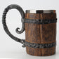 Sculpted charred barrel stein from WoodyKitchenware by WoodyKitchenware, featuring detailed wooden barrel design and craftsmanship.