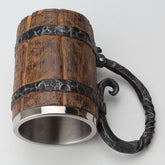 Sculpted charred barrel stein from WoodyKitchenware by WoodyKitchenware, featuring detailed wood grain and rustic design.