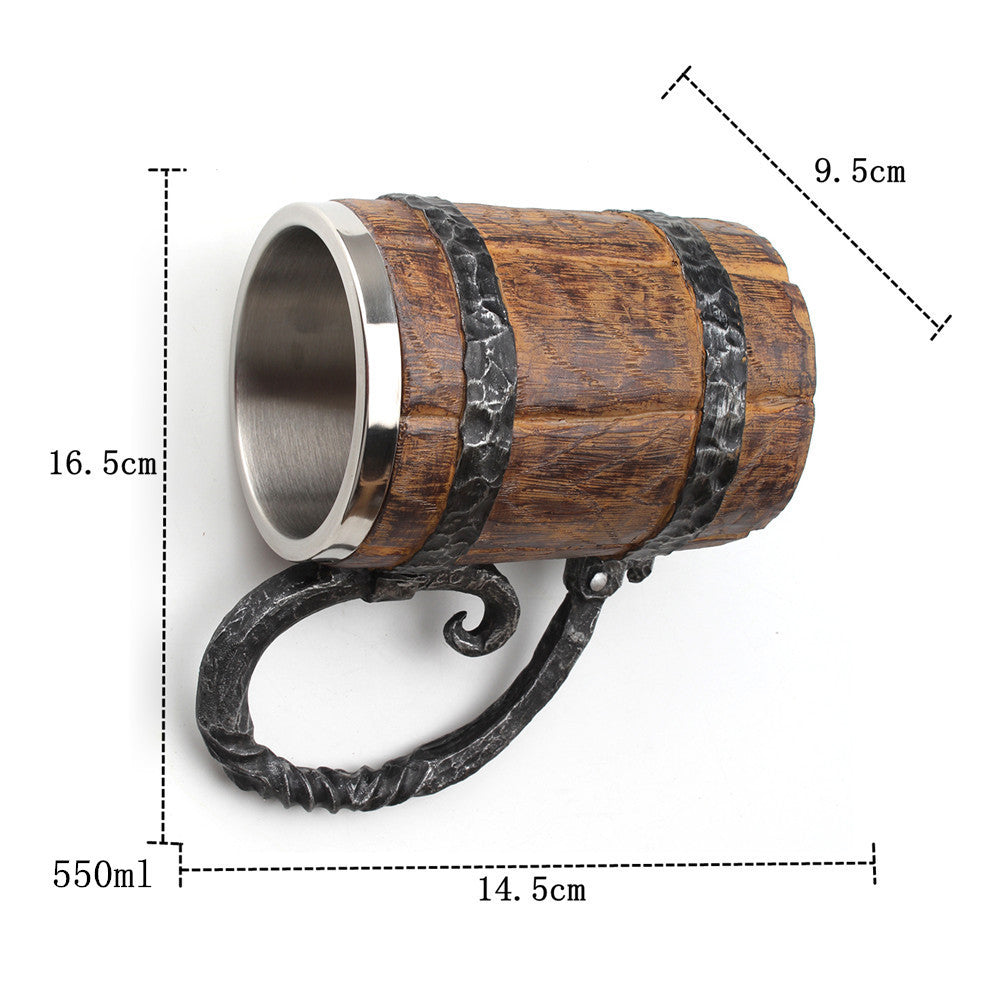 Sculpted Charred Barrel Stein from WoodyKitchenware by WoodyKitchenware, featuring detailed wood grain and rustic design.