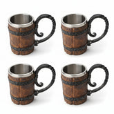 Sculpted charred barrel Stein from The Hearth’s Sentinel by WoodyKitchenware, featuring detailed wood grain and rustic design.