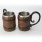 Sculpted charred barrel stein from WoodyKitchenware by WoodyKitchenware, featuring detailed wood grain and rustic design.