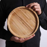 Rectangular bamboo wooden dinner plate tray by WoodyKitchenware, perfect for household serving and organization.
