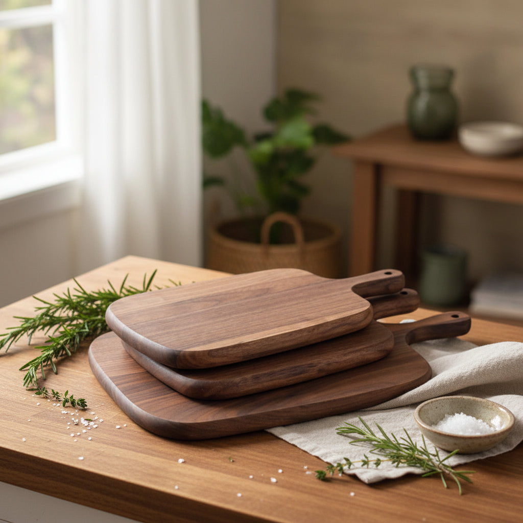 Black Walnut Bread and Pizza Board from WoodyKitchenware, rustic serving platter with a natural wood finish and handcrafted details.
