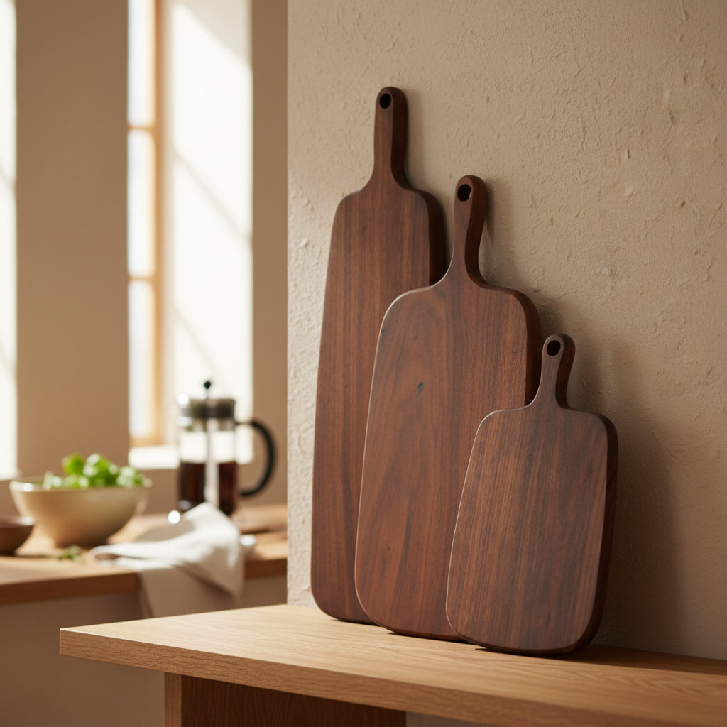 Black Walnut bread and pizza board by WoodyKitchenware, rustic serving platter with natural wood grain for bread and pizza serving