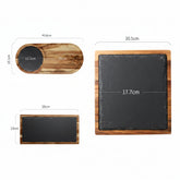 Black wood pizza dish by WoodyKitchenware, a stylish wooden plate designed for serving pizza in elegant style.