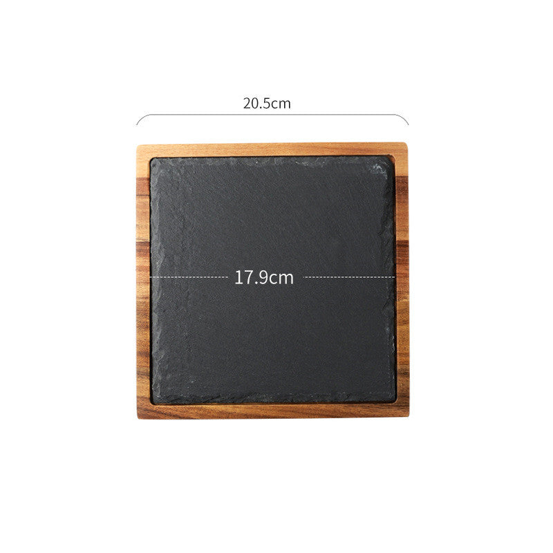Black wood pizza dish from WoodyKitchenware, a wooden plate perfect for serving pizza in style.