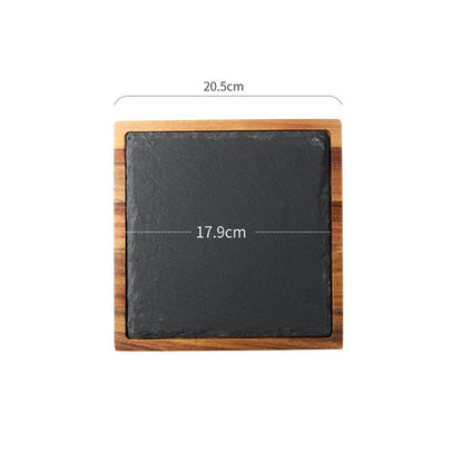 Black wood pizza dish from WoodyKitchenware, a wooden plate perfect for serving pizza in style.
