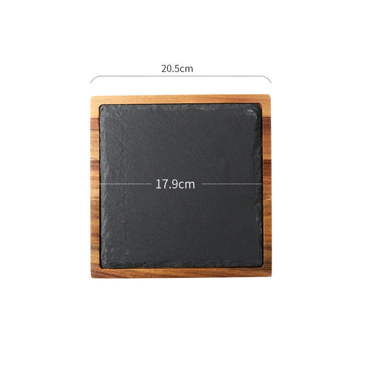 Black wood pizza dish from WoodyKitchenware, a wooden plate perfect for serving pizza in style.