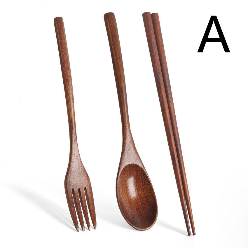 Set of colorful wooden spoons from WoodyKitchenware, showcasing Korean-inspired eco-friendly tableware design.