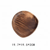 Handcrafted black walnut serving tray from WoodyKitchenware, irregular shape ideal for sushi, tea, fruits, and snacks.