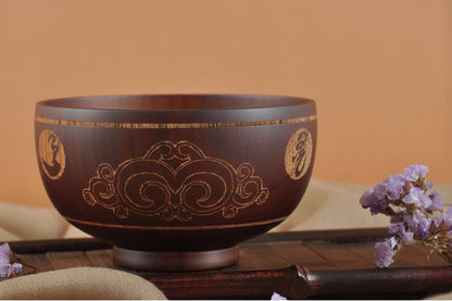 Inner Mongolia Jujube wood craft bowl by WoodyKitchenware, authentic Mongolian milk tea and serving bowl with natural wood texture.