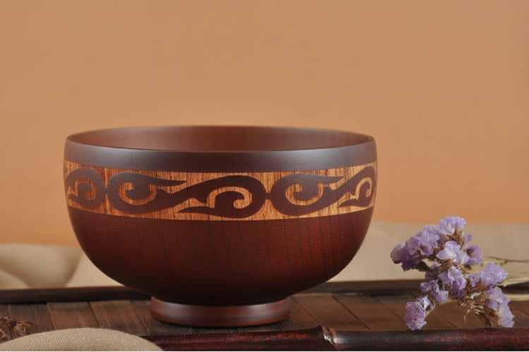 Inner Mongolia jujube wood craft bowl by WoodyKitchenware, authentic Mongolian milk tea and serving bowl with natural wood grain details.