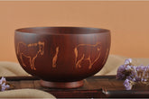 Inner Mongolia Jujube wood craft bowl by WoodyKitchenware, traditional Mongolian milk-tea and serving bowl with intricate wood grain details.