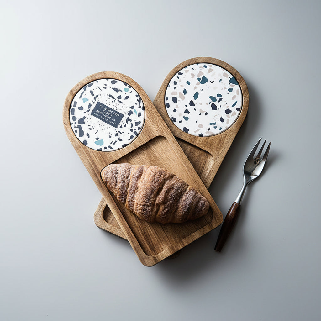 Japanese style unlacquered acacia wood tray by WoodyKitchenware, solid wood serving display with natural wood grain and smooth finish.