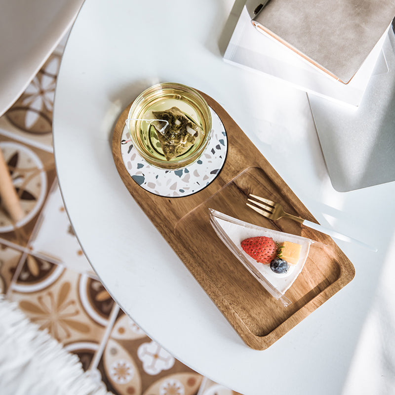 Unlacquered Japanese-style acacia wood tray by WoodyKitchenware, featuring a smooth, natural wood finish for serving and display.