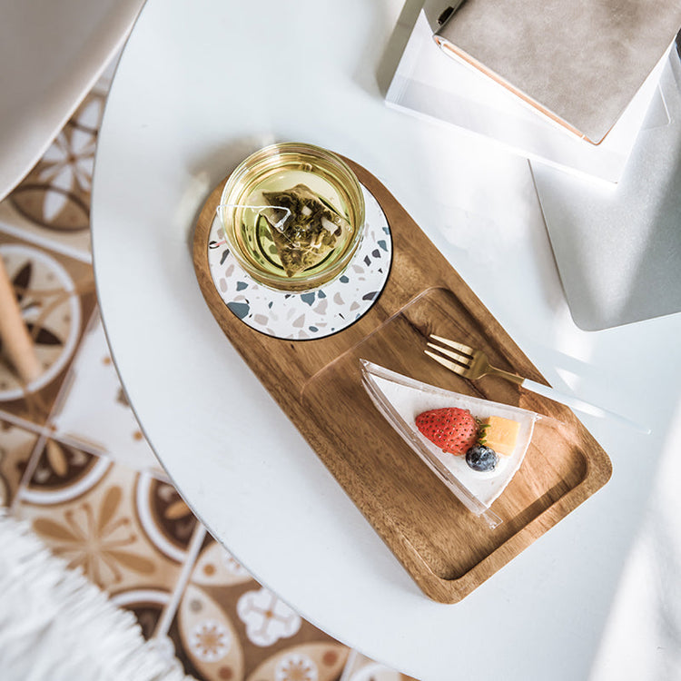 Unlacquered Japanese-style acacia wood tray by WoodyKitchenware, featuring a smooth, natural wood finish for serving and display.