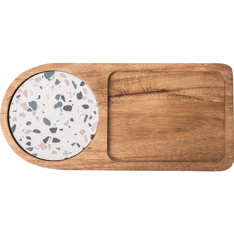 Japanese-style unlacquered acacia wood tray by WoodyKitchenware, showcasing a natural, solid wood serving display with smooth finish.