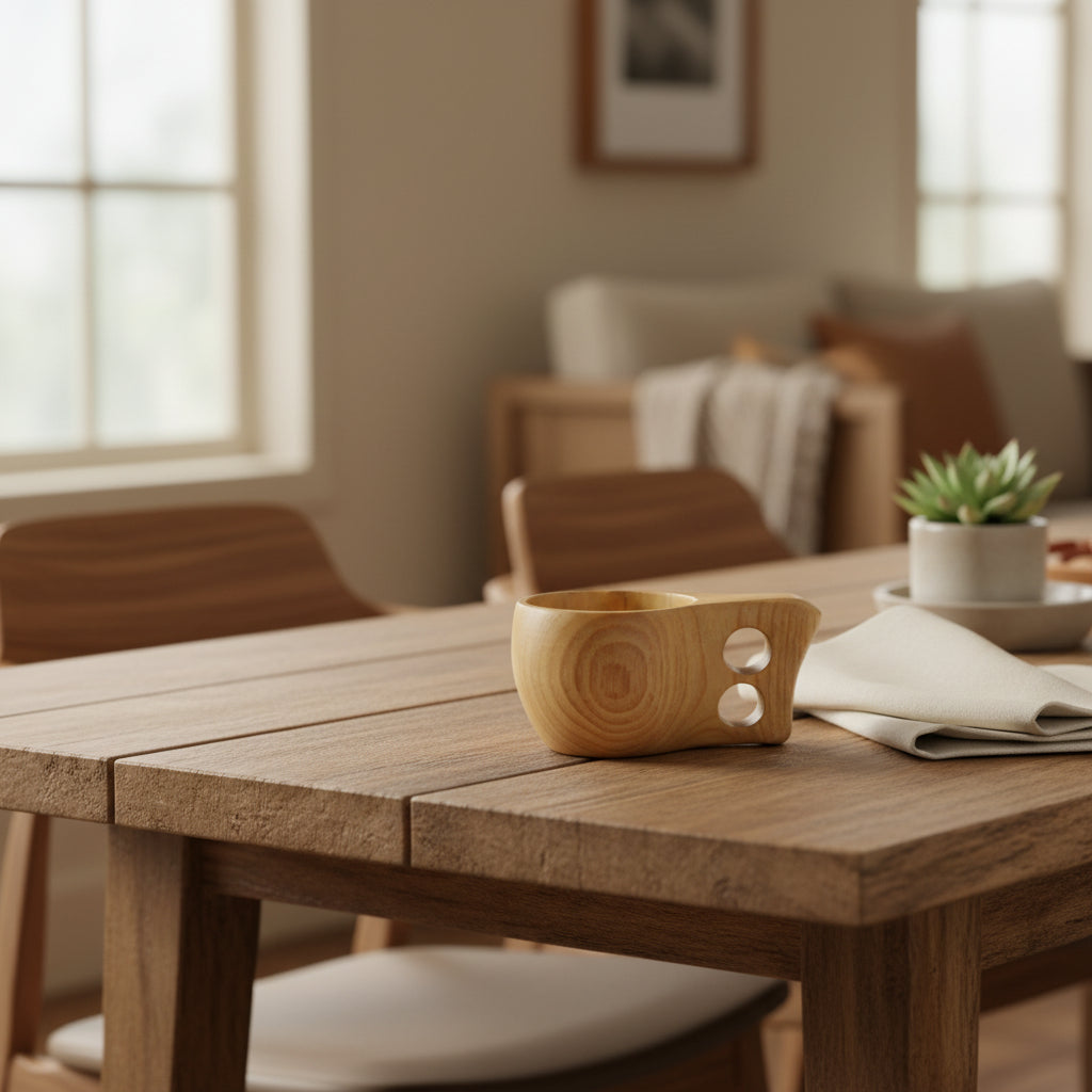 Hand-carved minimalist vessel from WoodyKitchenware, The Sylvan Solace by WoodyKitchenware, showcasing smooth wood grain and elegant design.