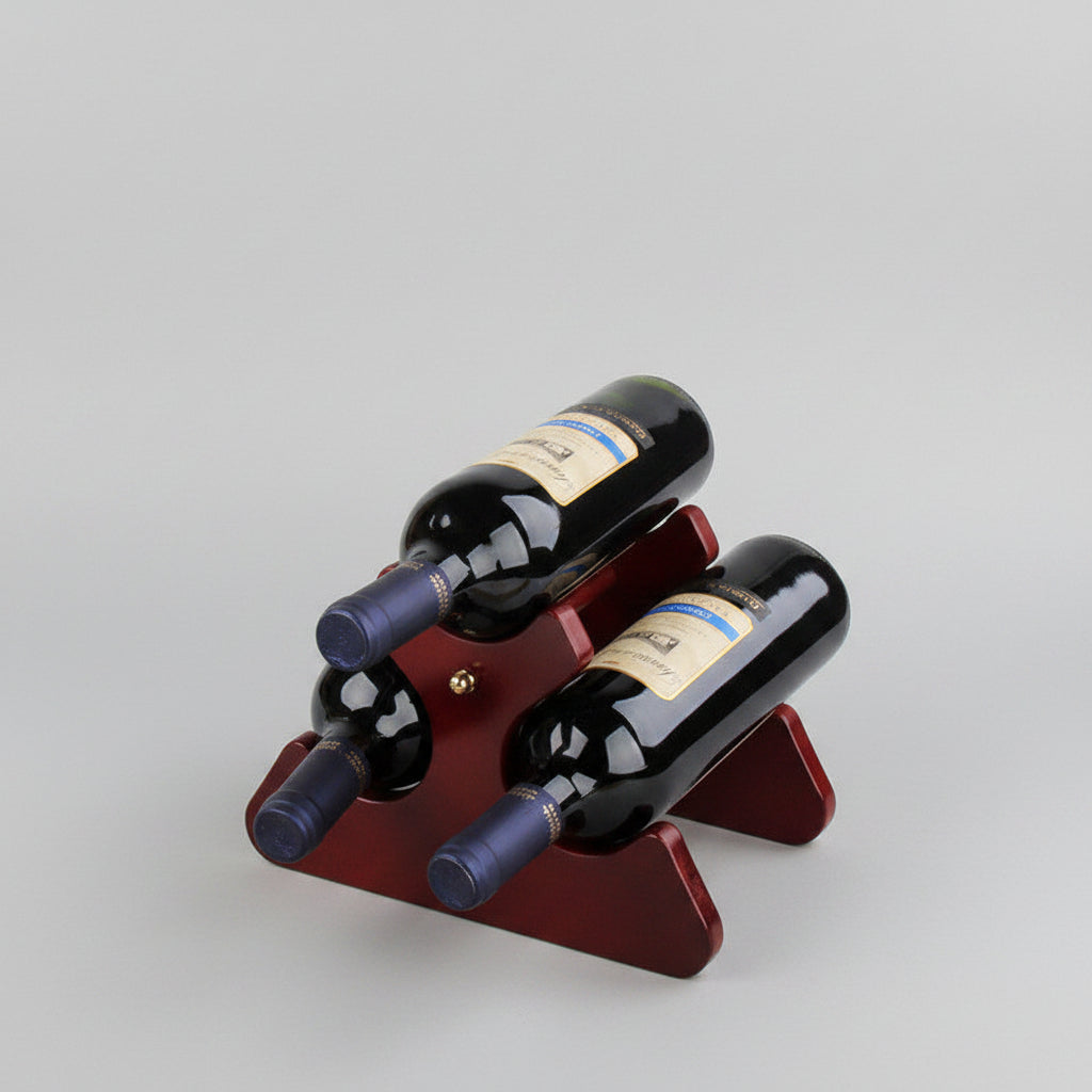 European wooden wine rack decoration by WoodyKitchenware, showcasing a creative solid wood wine and glass display for home decor.