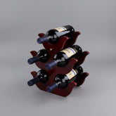 European wooden wine rack decoration by WoodyKitchenware, showcasing a solid wood wine and glass display for kitchen or bar decor.