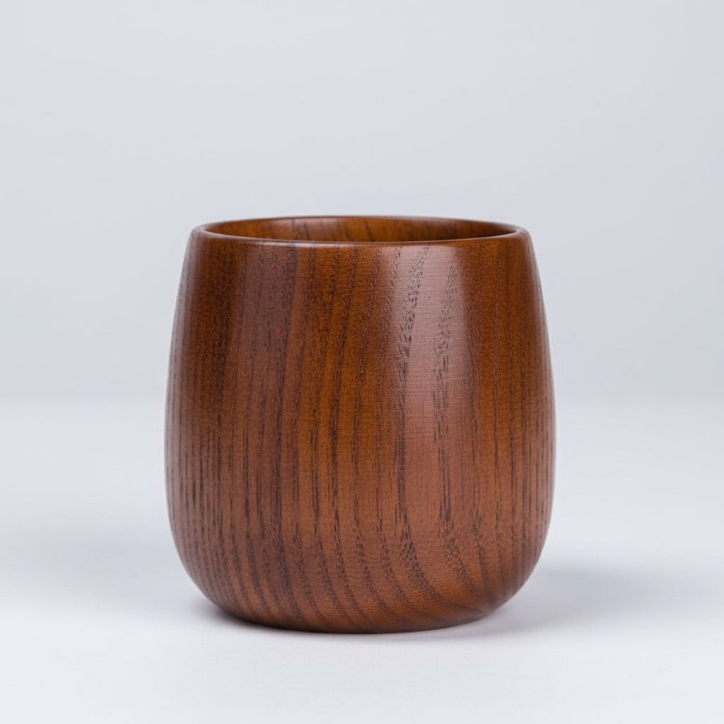 Hand-carved wooden kuksa mug from WoodyKitchenware, featuring intricate artisan craftsmanship and natural wood finish.